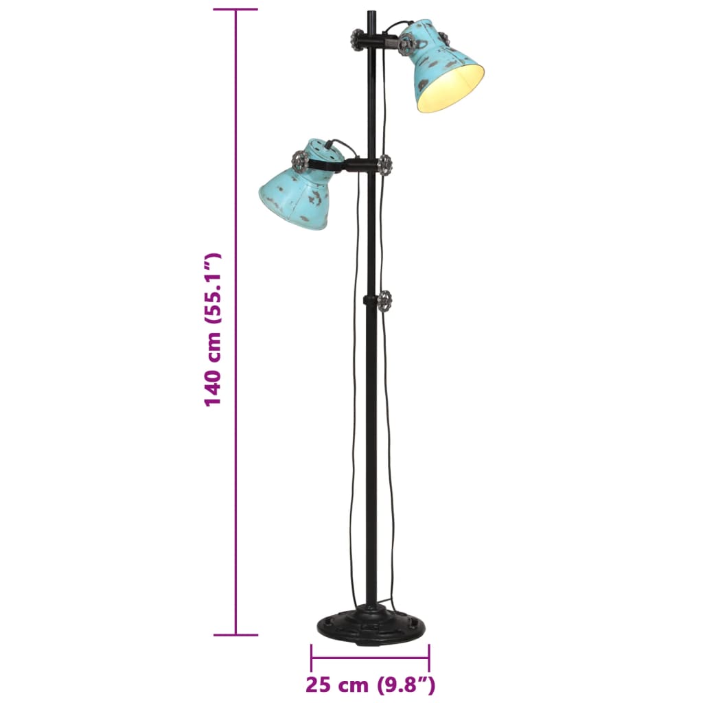 Floor Lamp 25 W Blue 25x25x90/140 cm E27