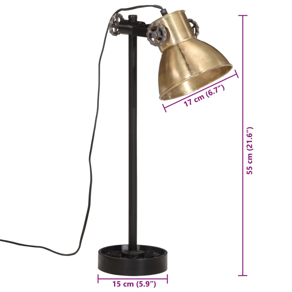 Desk Lamp 25 W Antique Brass 15x15x55 cm E27