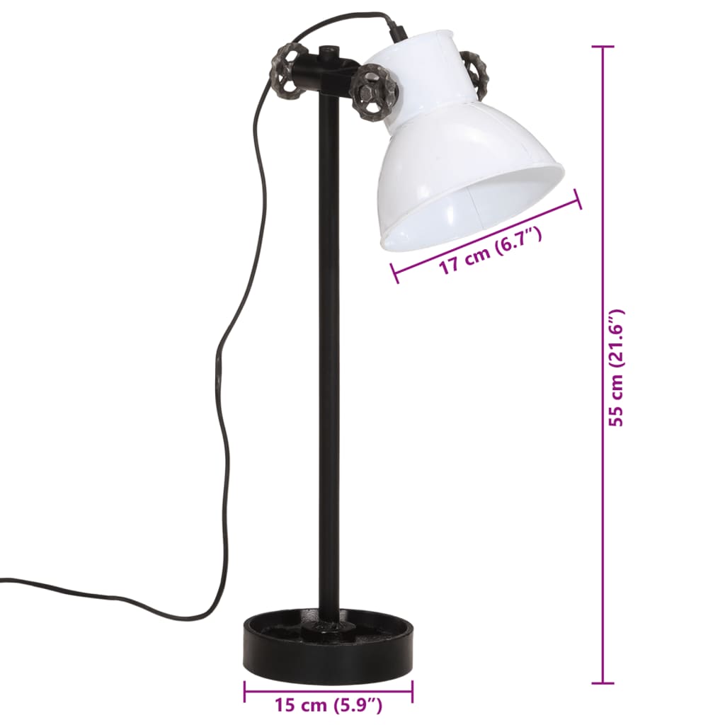 Desk Lamp 25 W White 15x15x55 cm E27