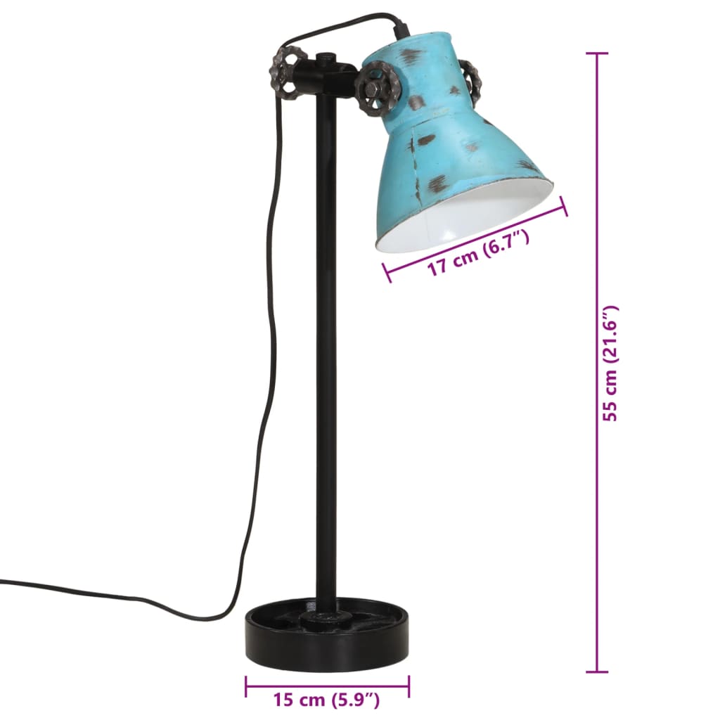 Desk Lamp 25 W Blue 15x15x55 cm E27