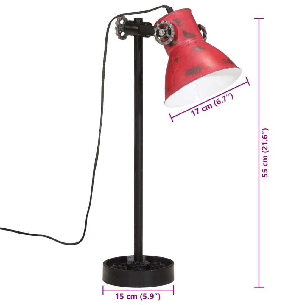 Desk Lamp 25 W Red 15x15x55 cm E27