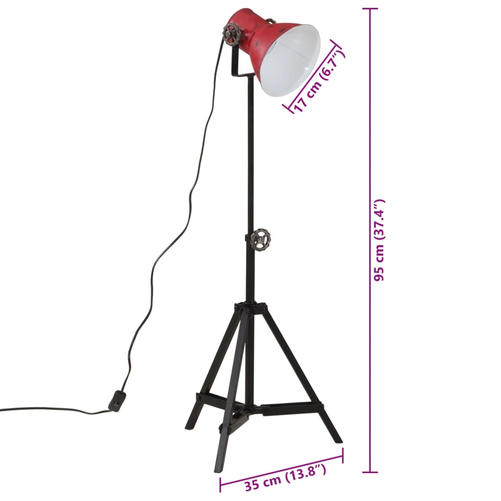 Floor Lamp 25 W Red 35x35x65/95 cm E27