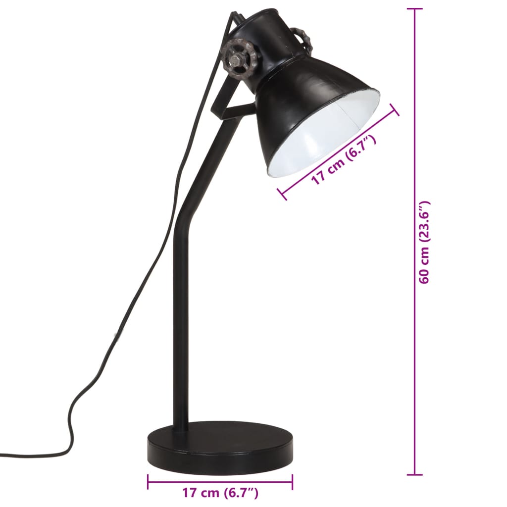 Desk Lamp 25 W Black 17x17x60 cm E27