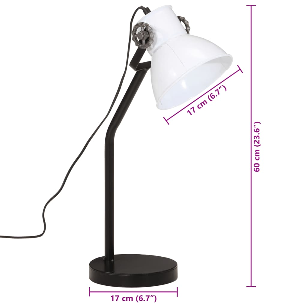 Desk Lamp 25 W White 17x17x60 cm E27