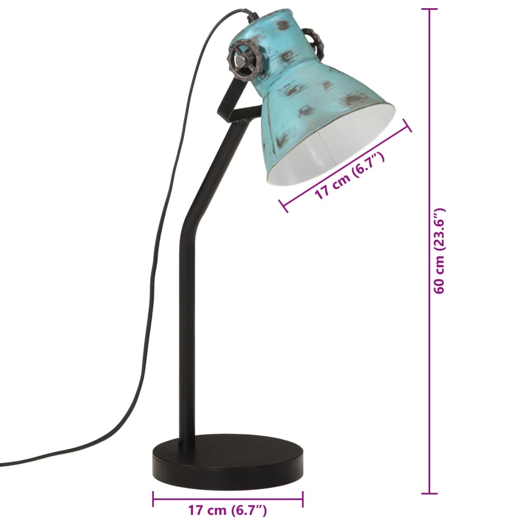 Schreibtischlampe 25 W Blau 17x17x60 cm E27