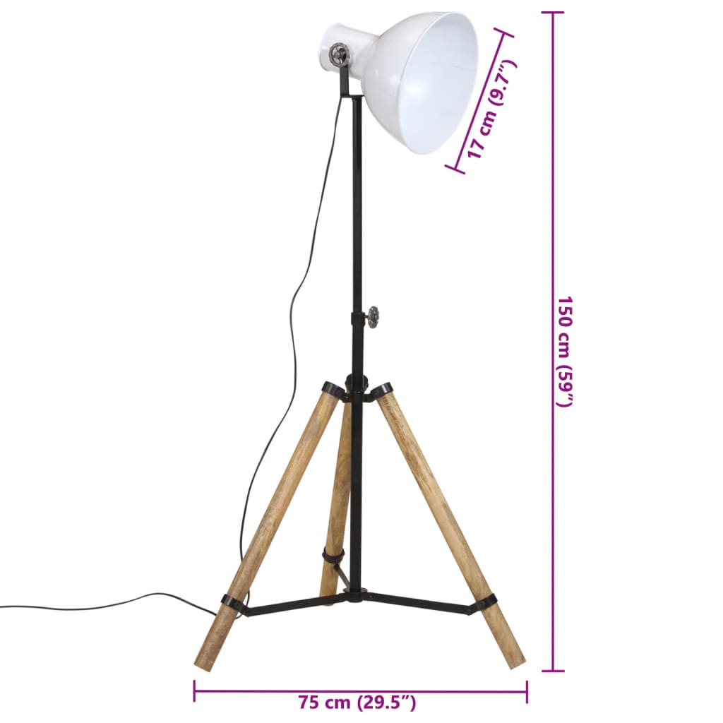 Floor Lamp 25 W White 75x75x90-150 cm E27