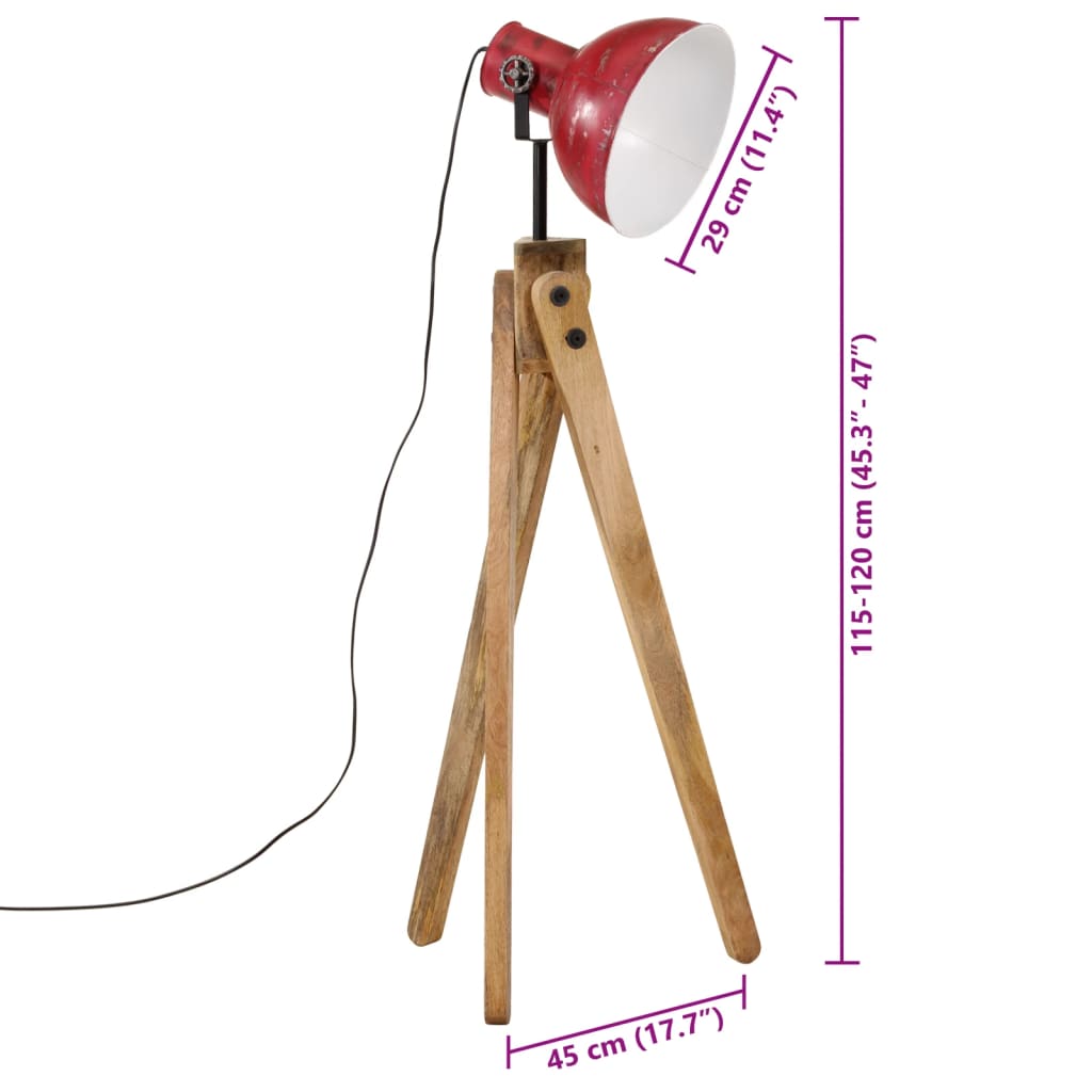 Floor Lamp 25 W Red 45x45x120 cm E27