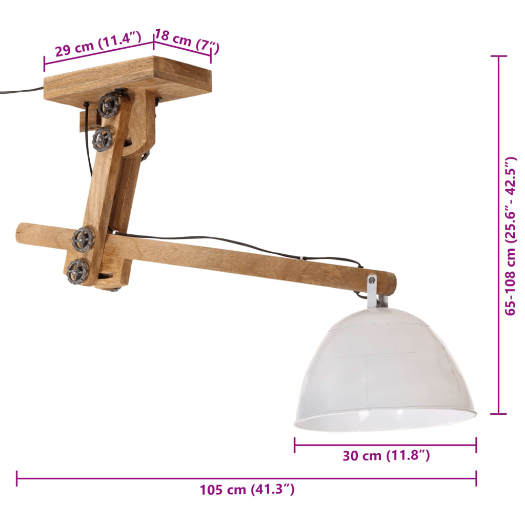 Ceiling light 25 W White 105x30x65-108 cm E27