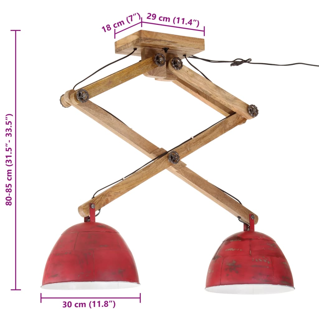 Deckenleuchte 25 W Rot 29x18x85 cm E27