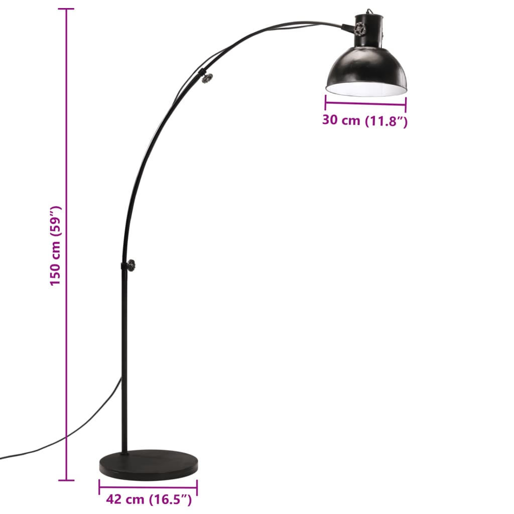 Floor Lamp 25 W Black 150 cm E27