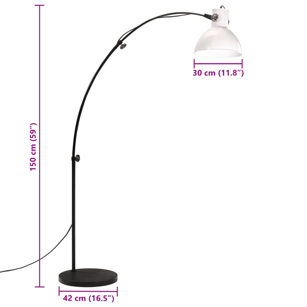 Floor Lamp 25 W White 150 cm E27