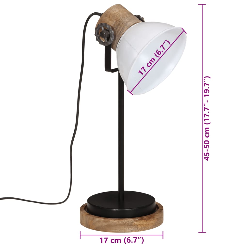 Desk Lamp 25 W White 17x17x50 cm E27