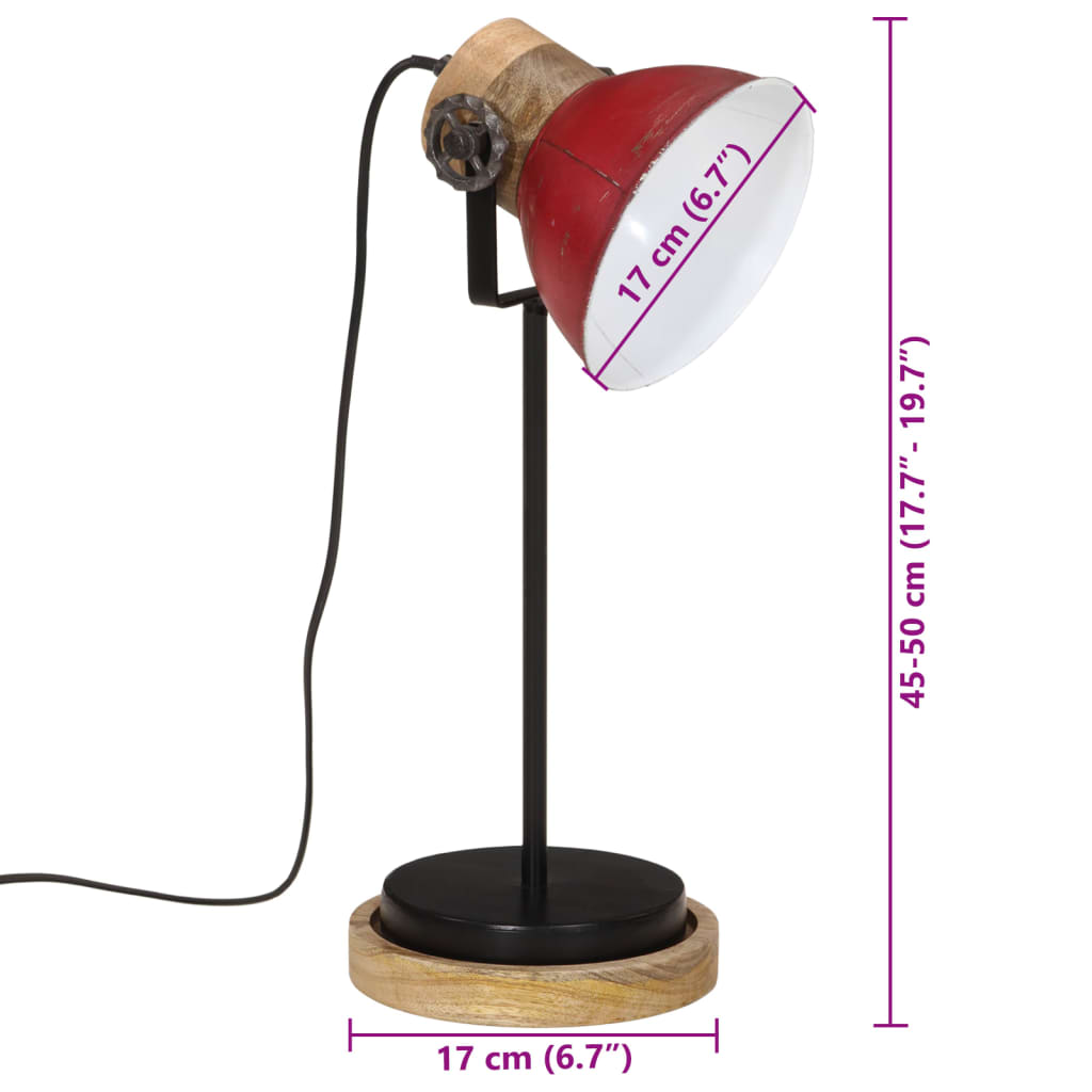 Desk Lamp 25 W Red 17x17x50 cm E27