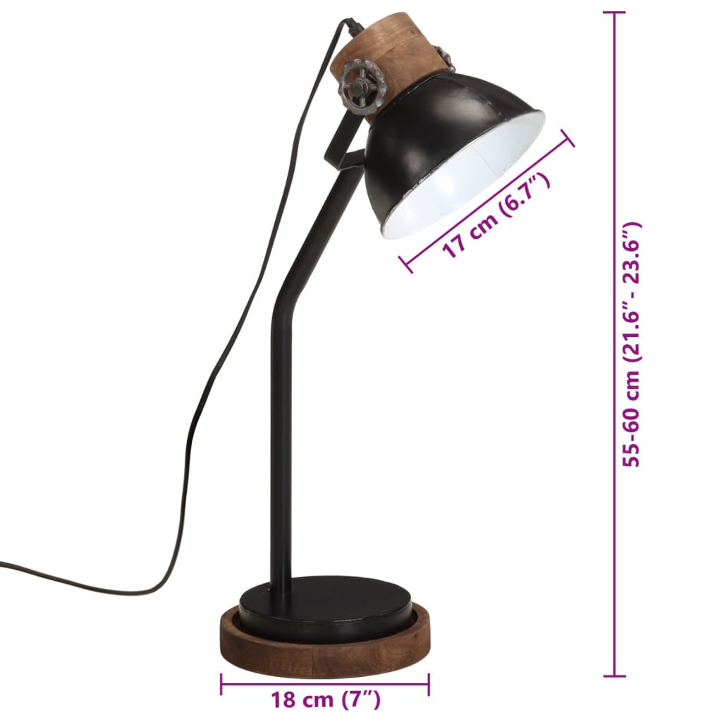 Desk Lamp 25 W Black 18x18x60 cm E27