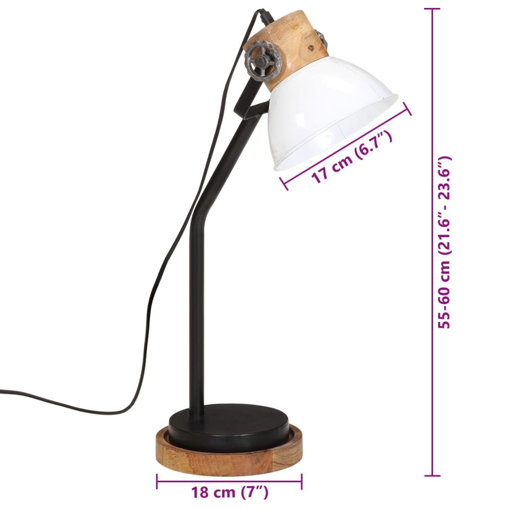 Desk Lamp 25 W White 18x18x60 cm E27