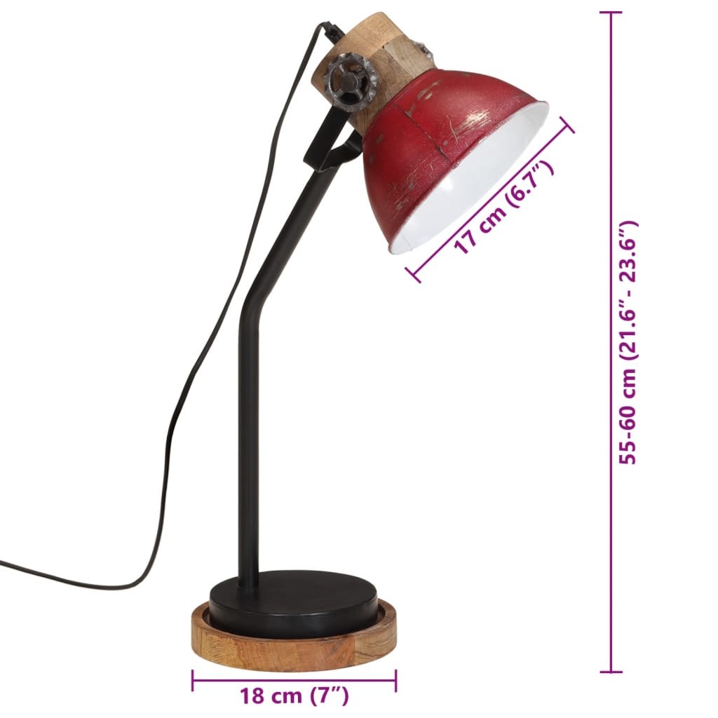 Desk Lamp 25 W Red 18x18x60 cm E27