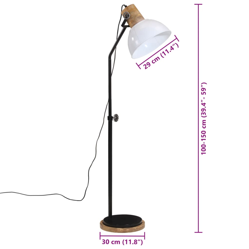 Floor Lamp 25 W White 30x30x100-150 cm E27