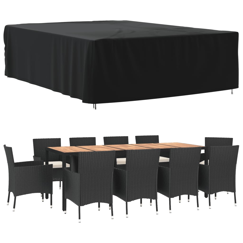 Garden Furniture Cover Black 350x260x90 cm 420D Oxford