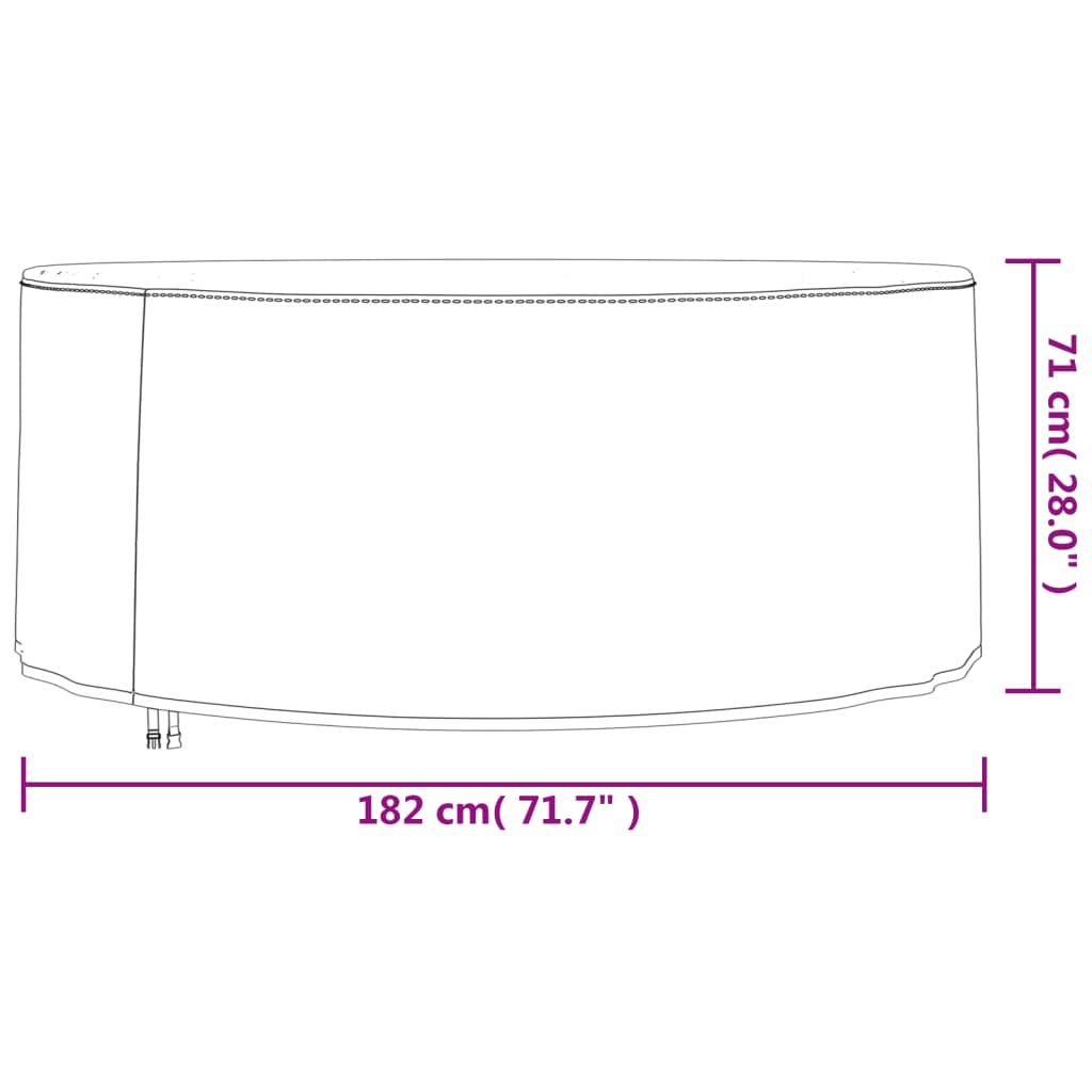 Gartenmöbel-Abdeckung Rund Schwarz Ø 182x71 cm 420D Oxford