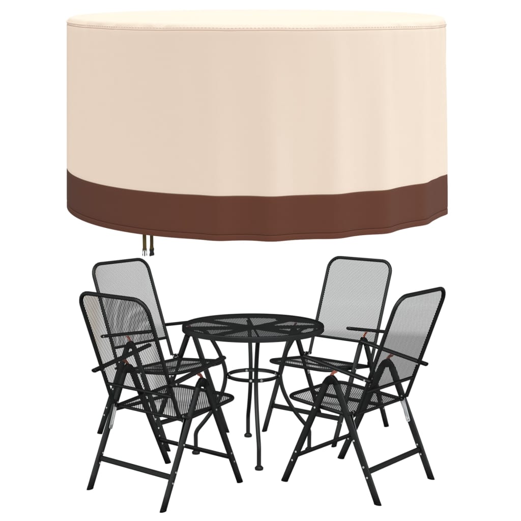 Garden Furniture Cover Round Beige Ø 157x71 cm 600D Oxford