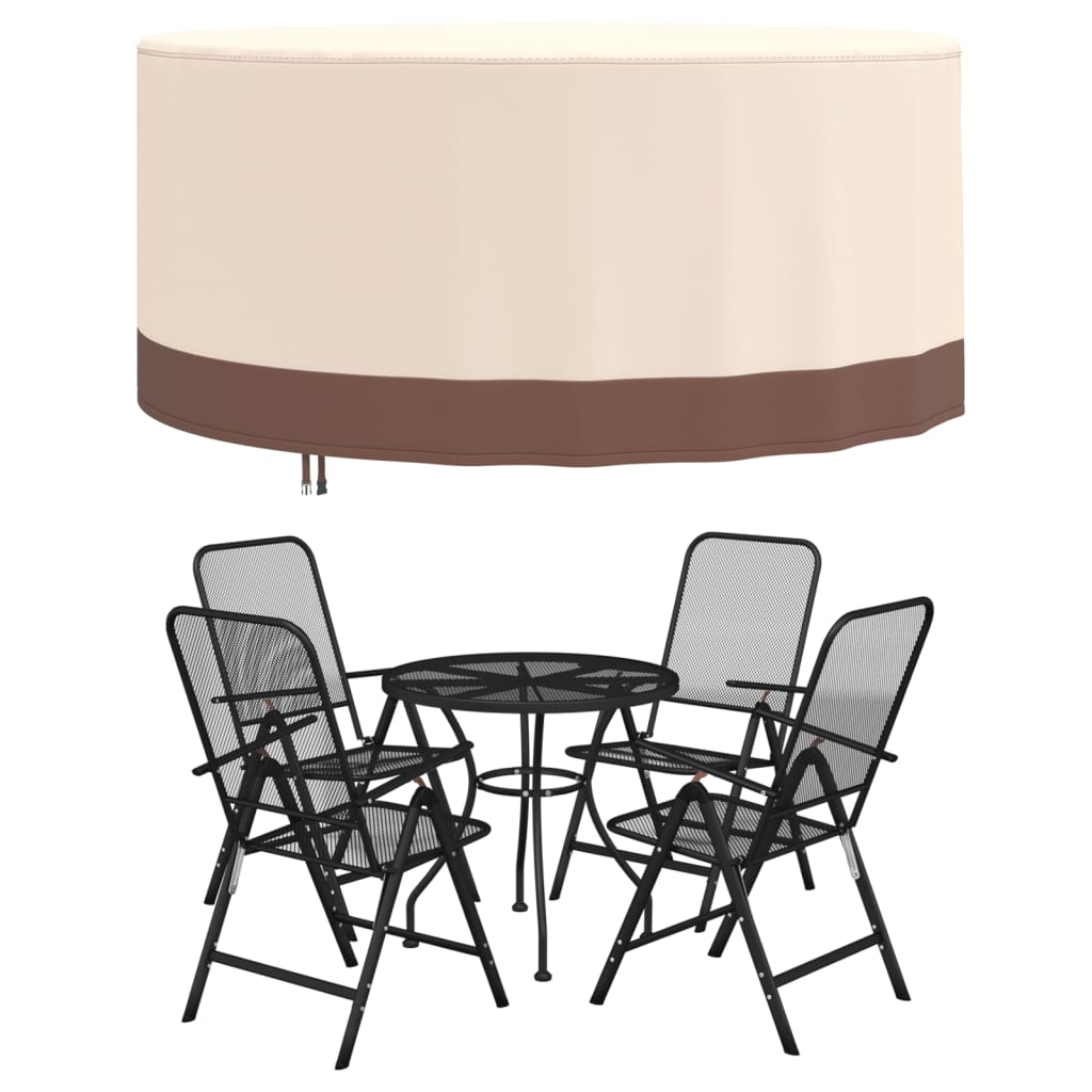 Garden Furniture Cover Round Beige Ø 183x71 cm 600D Oxford