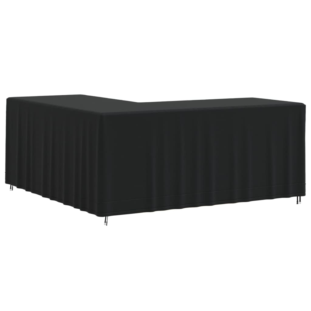 Garden Sofa Cover L-Shape Black 215x215x86 cm 420D Oxford