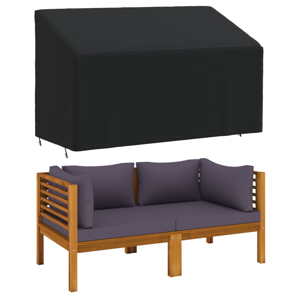 Cover for 3-seater bench Black 165x70x65/94 cm 420D Oxford