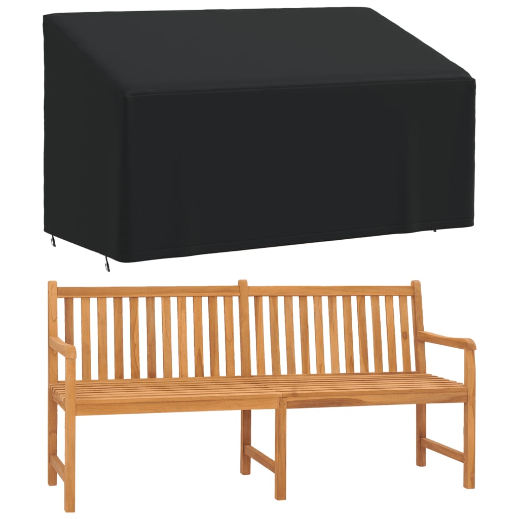 Cover for 3-seater bench Black 175x85x68/94 cm 420D Oxford