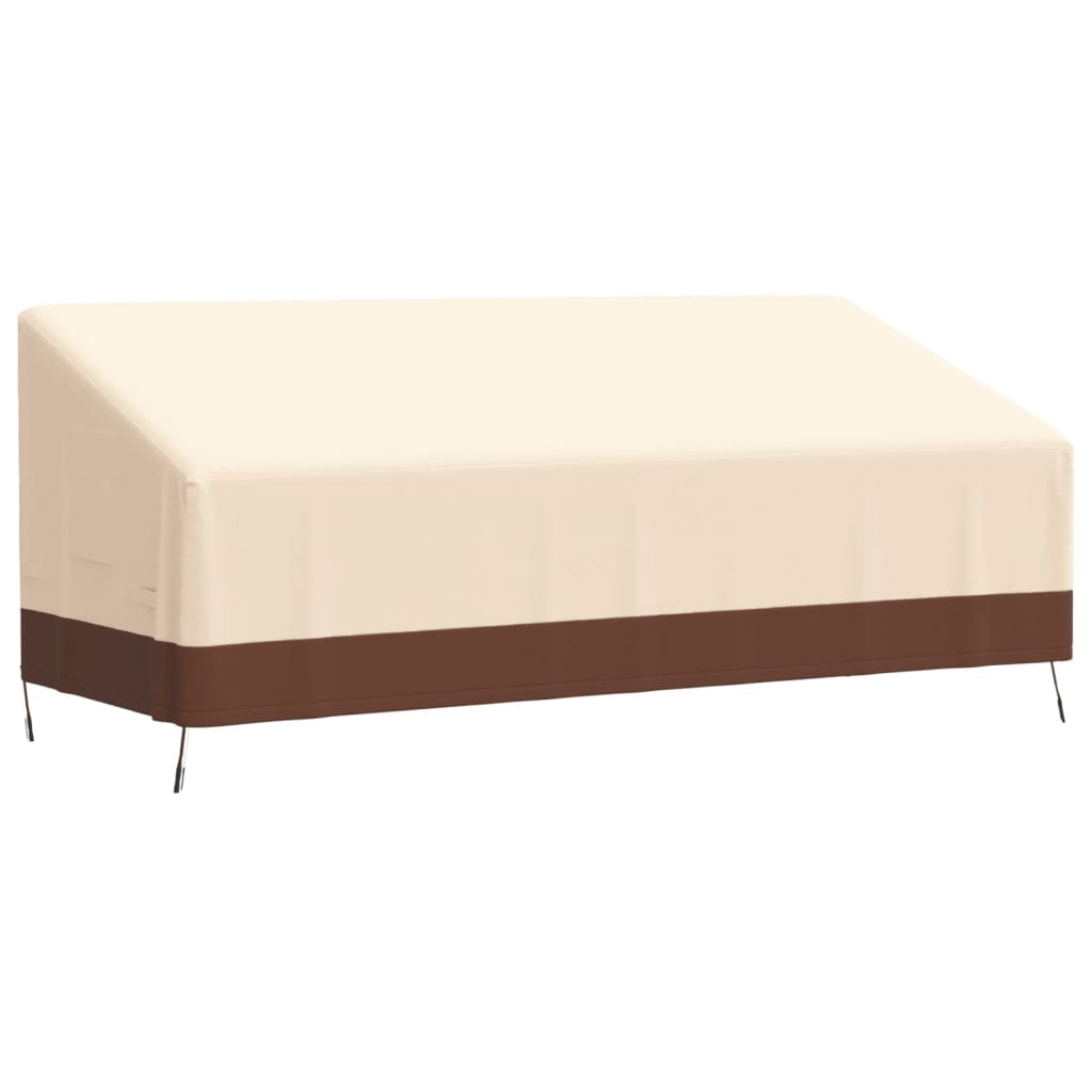 Cover for 3-seater bench Beige 204x86x48/73 cm 600D Oxford