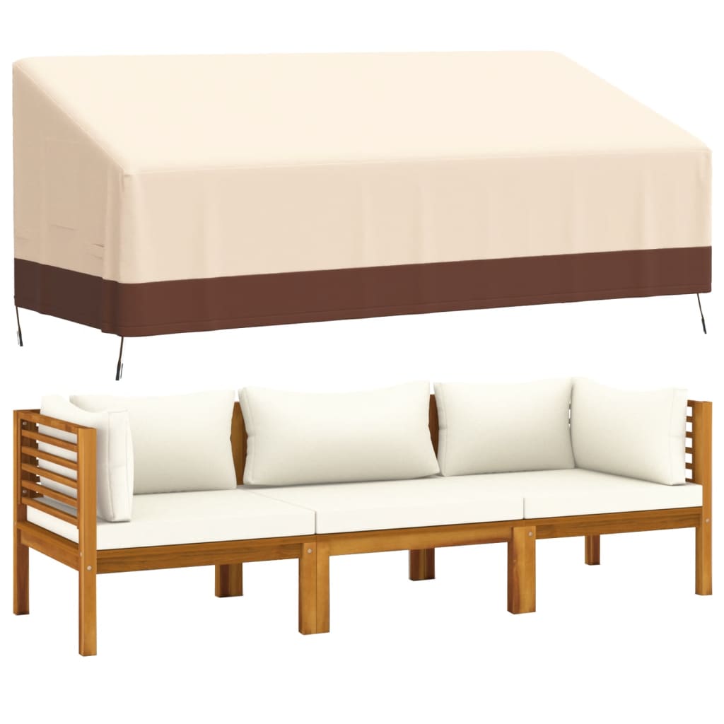 Cover for 3-seater bench Beige 204x86x48/73 cm 600D Oxford