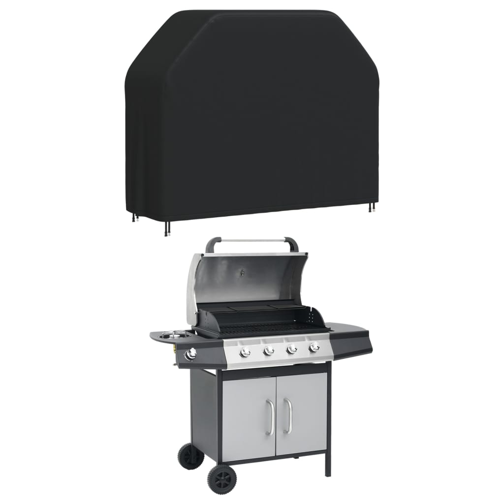 Grill Cover 162x61x122 cm Black 420D Oxford