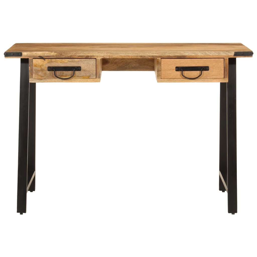 Desk with drawers 105x55x70 cm solid wood mango iron