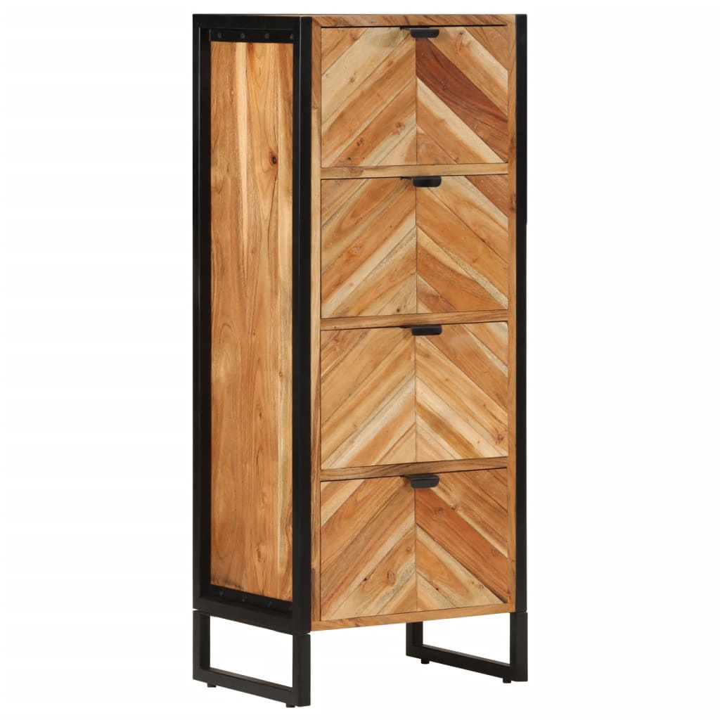 Bathroom cabinet 40x30x100 cm solid wood acacia and iron