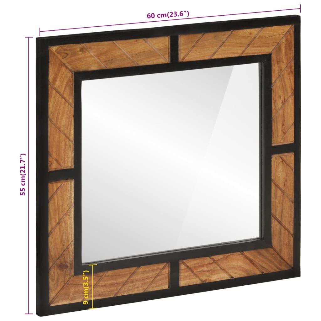 Bathroom mirror 60x1x55 cm solid wood acacia