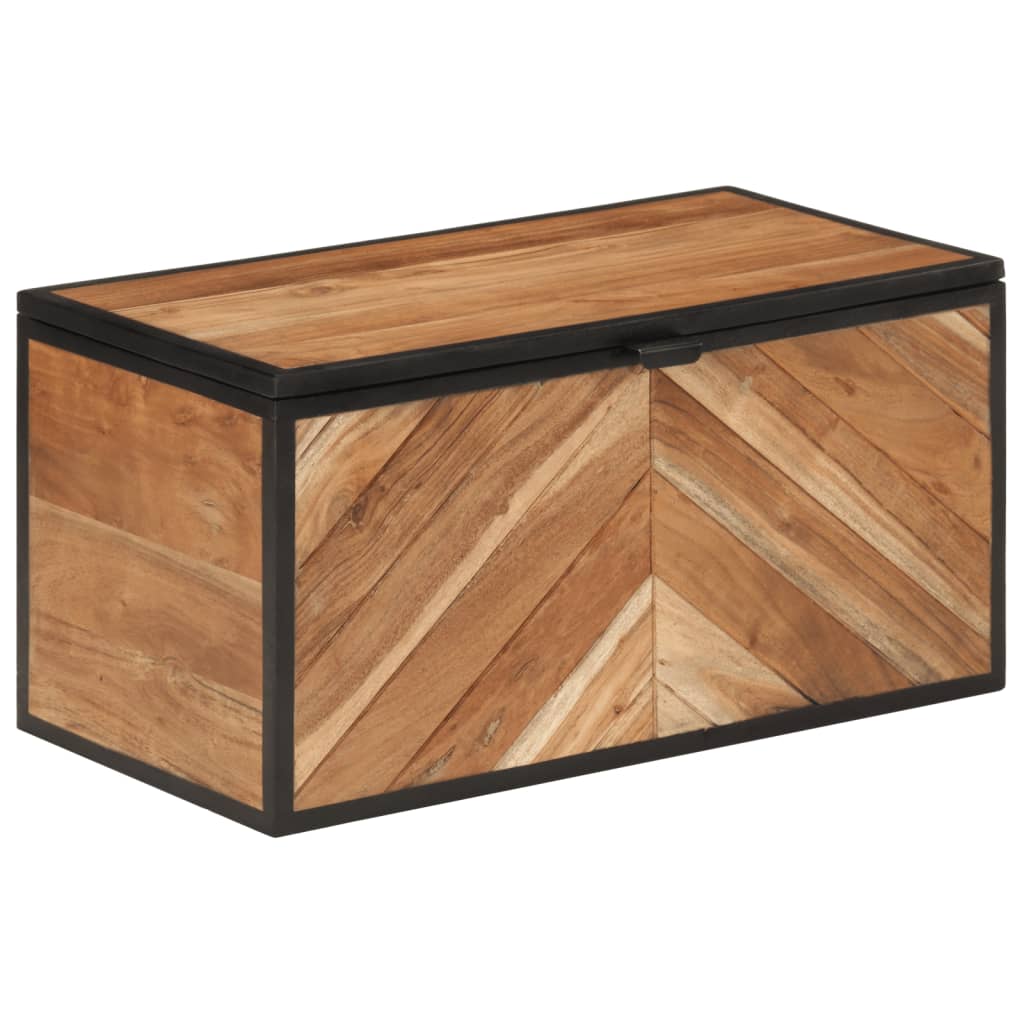 Chest 60x30x30 cm solid wood acacia and iron