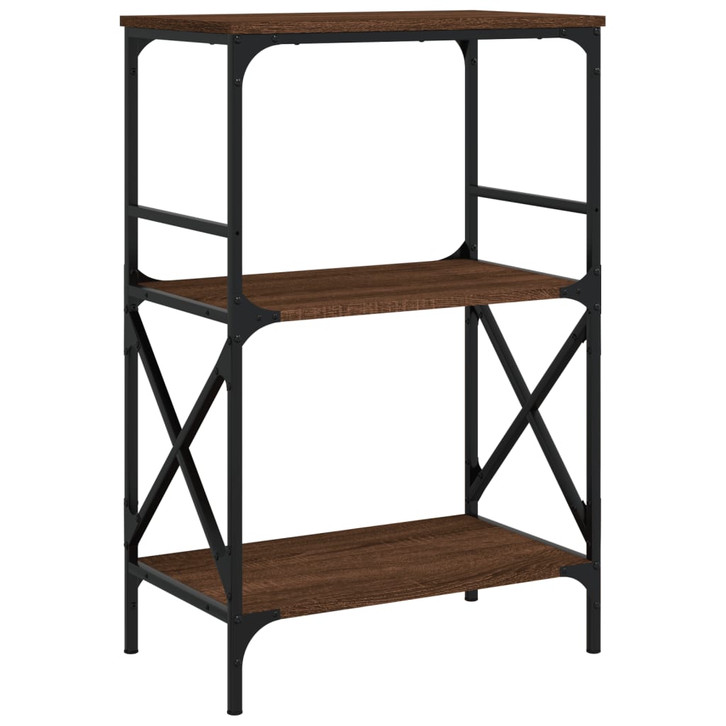 Bookcase 3 Shelves Brown Oak 59x35x90.5 cm Wood Material