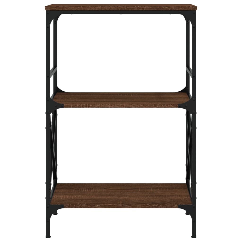 Bookcase 3 Shelves Brown Oak 59x35x90.5 cm Wood Material