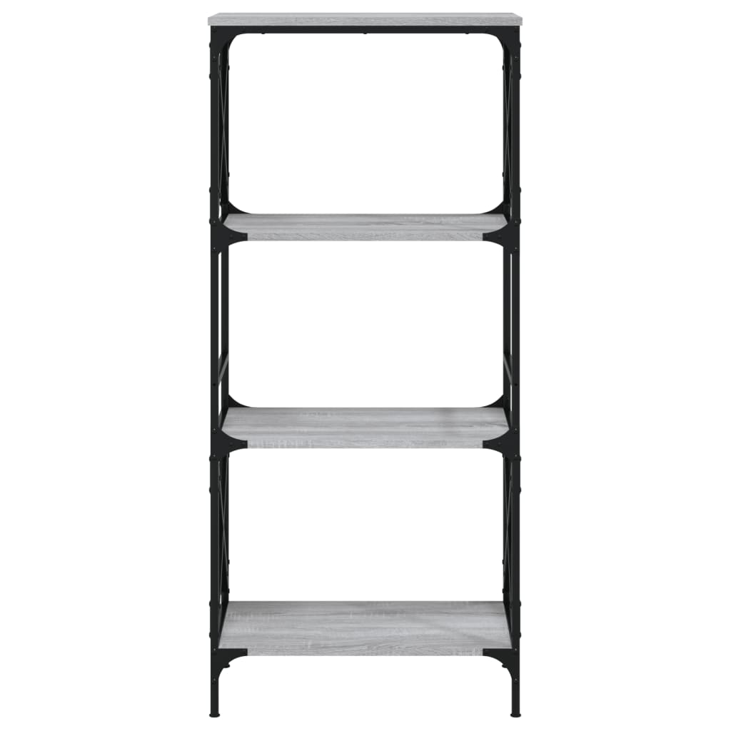 Bookcase 4 Shelves Grey Sonoma 59x35x132 cm Wood Material