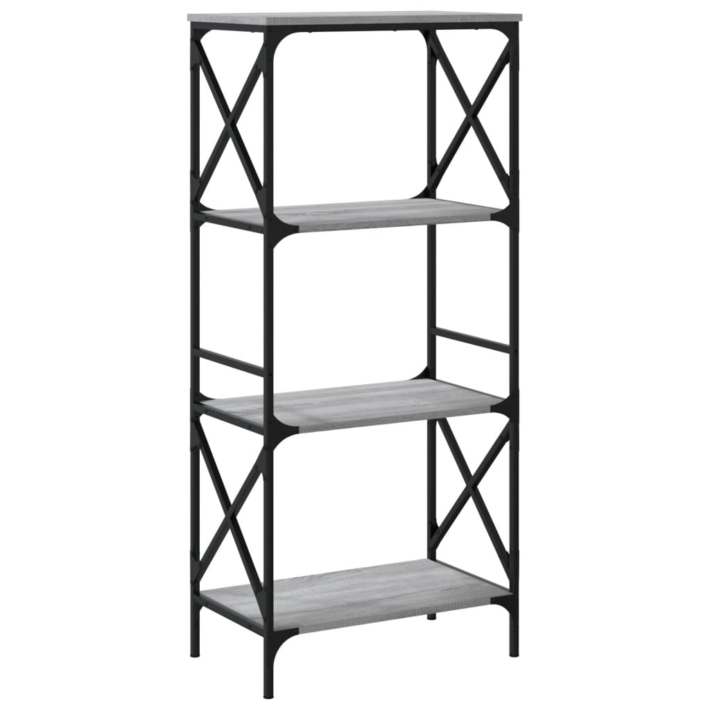 Bookcase 4 Shelves Grey Sonoma 59x35x132 cm Wood Material