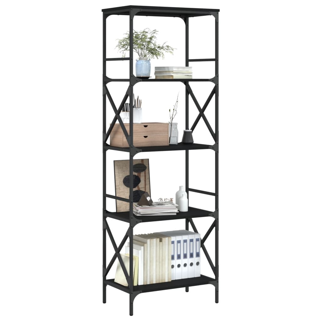 Bookcase 5 Shelves Black 59x35x171 cm Wood Material