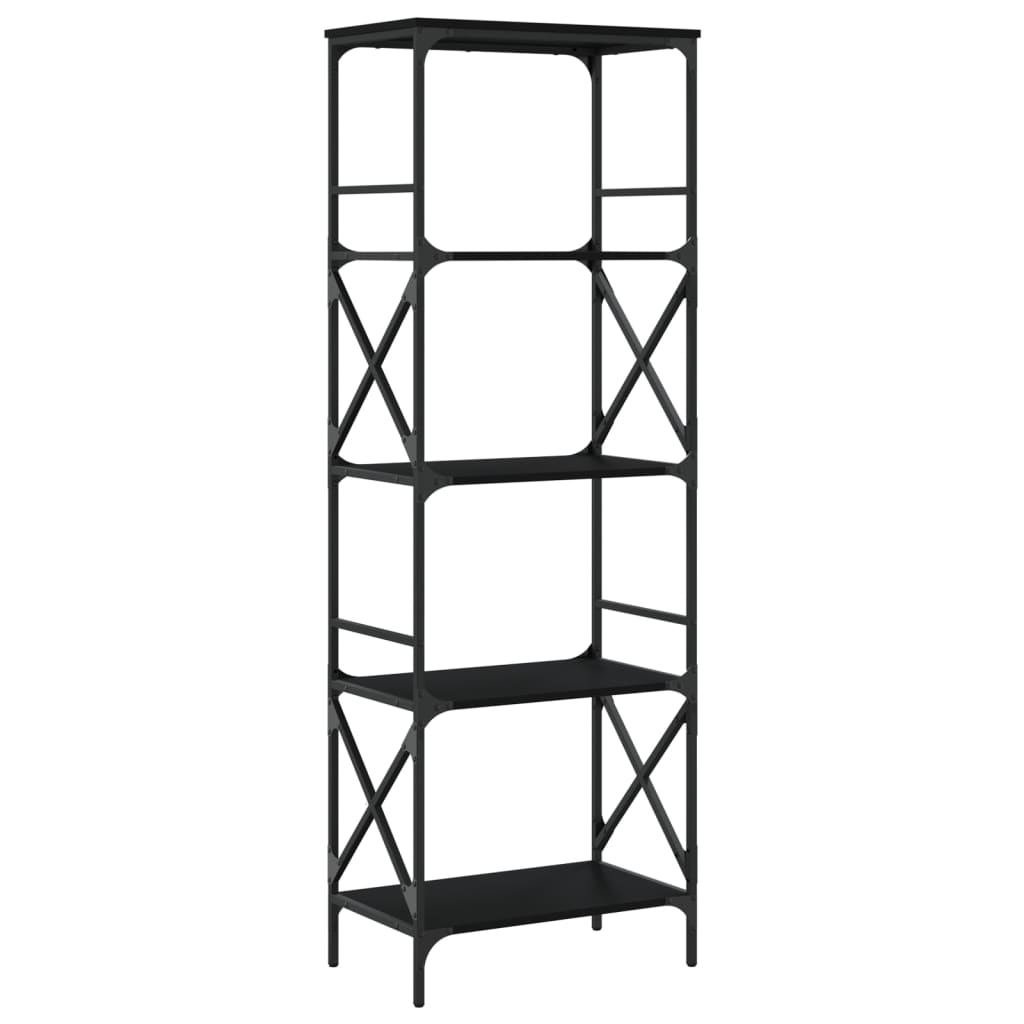 Bookcase 5 Shelves Black 59x35x171 cm Wood Material