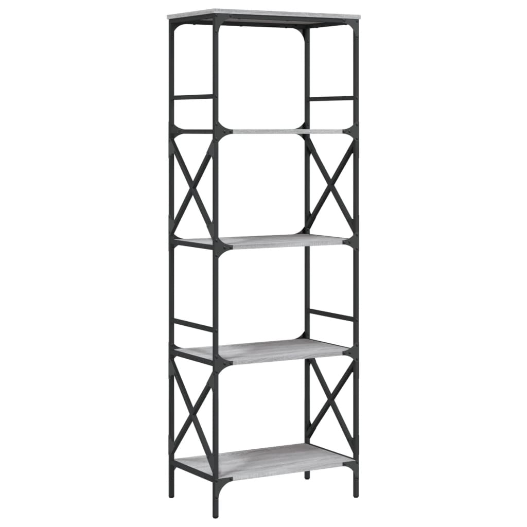 Bookcase 5 Shelves Grey Sonoma 59x35x171 cm Wood Material