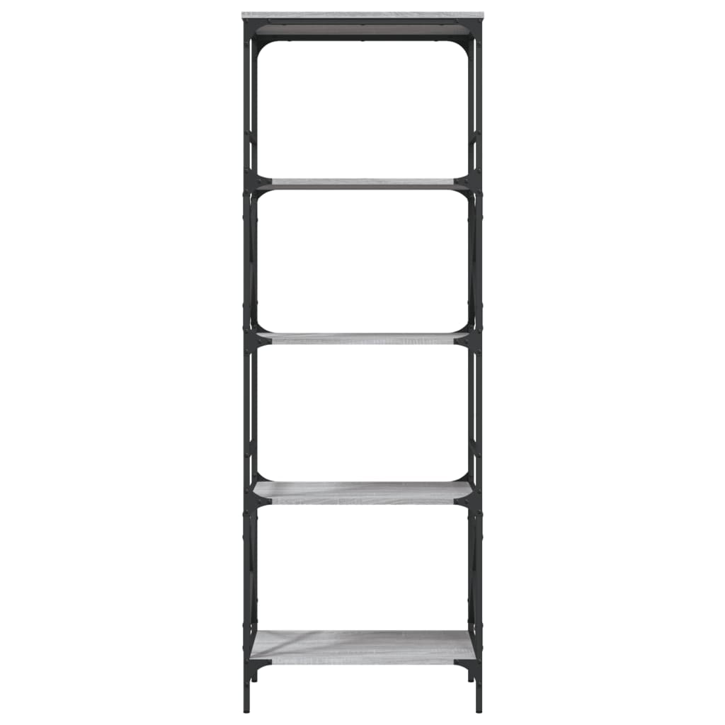 Bookcase 5 Shelves Grey Sonoma 59x35x171 cm Wood Material