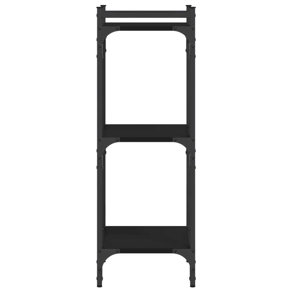 Bookcase 3 Shelves Black 40x30x86 cm Wood Material