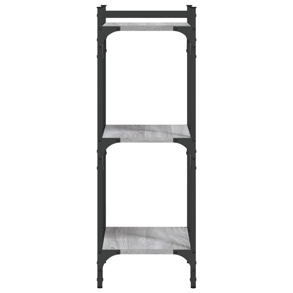 Bookcase 3 Shelves Grey Sonoma 40x30x86 cm Wood Material