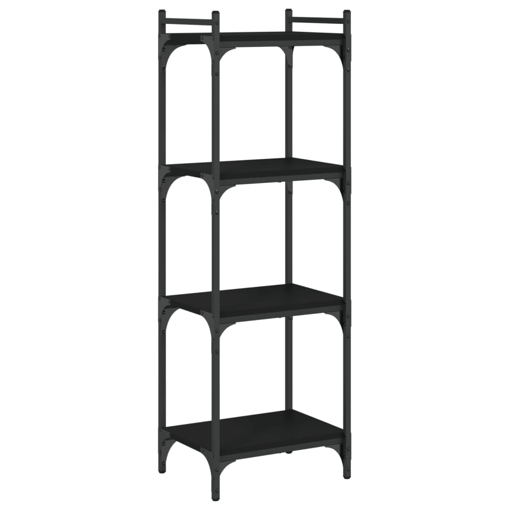 Bookcase 4 Shelves Black 40x30x120 cm Wood Material