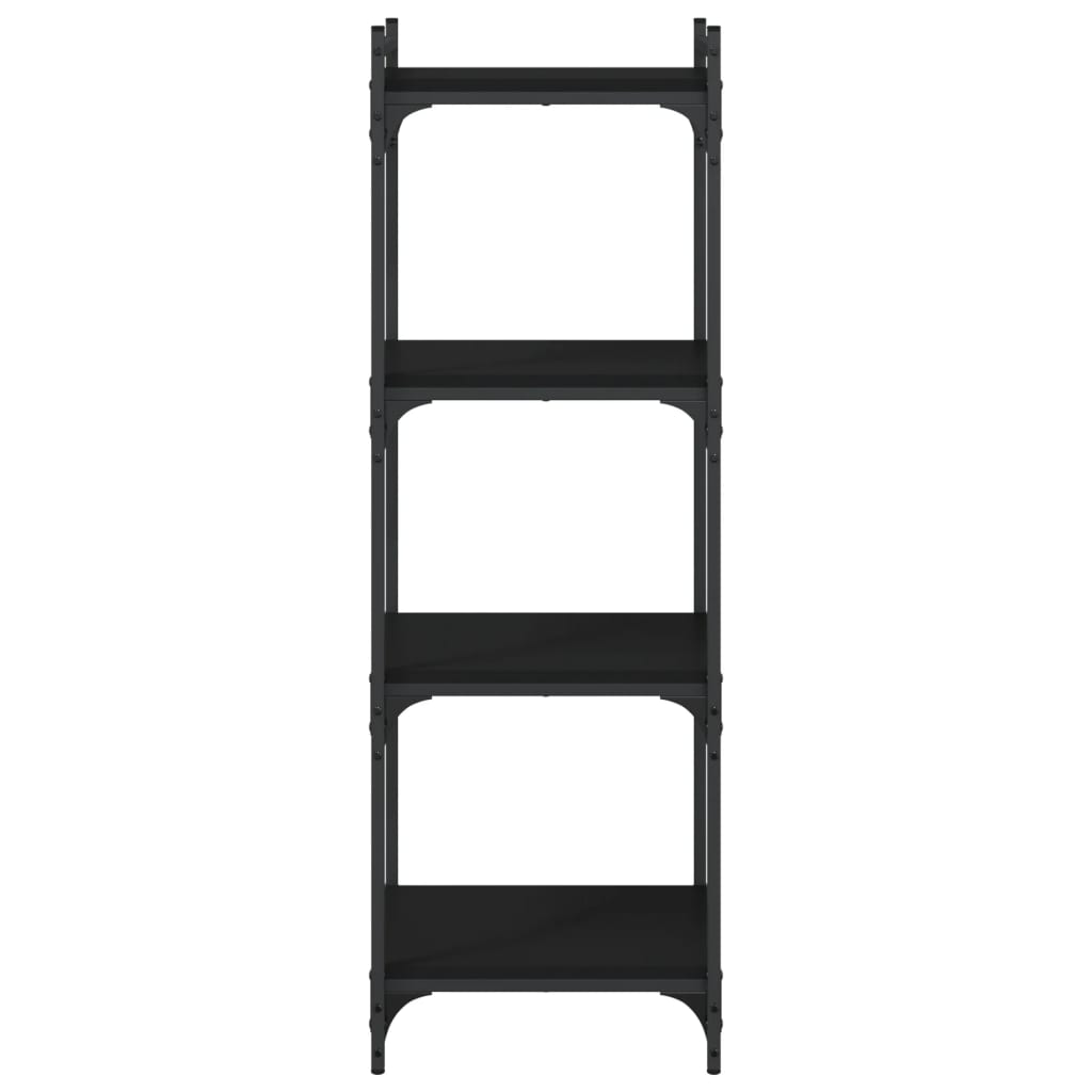 Bookcase 4 Shelves Black 40x30x120 cm Wood Material