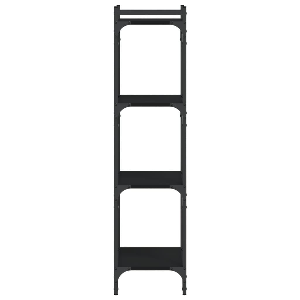 Bookcase 4 Shelves Black 40x30x120 cm Wood Material