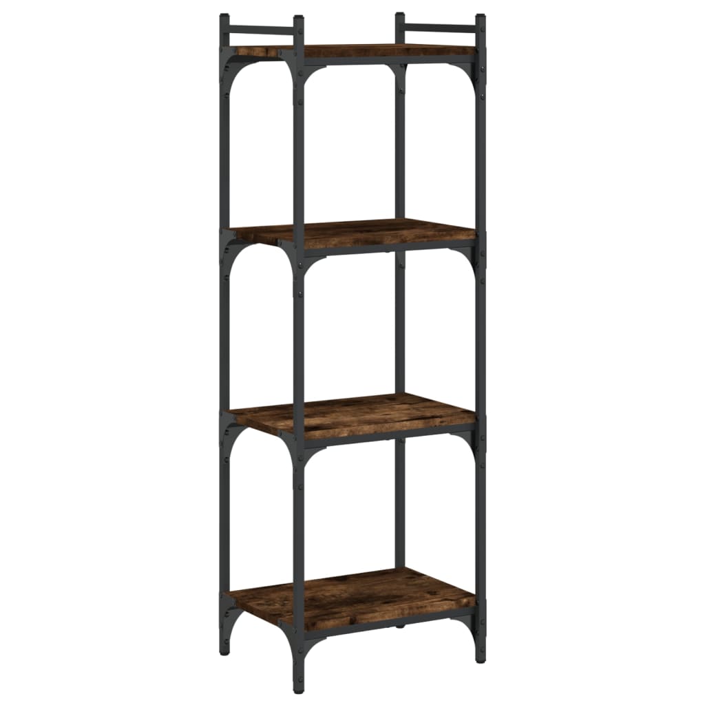 Bookcase 4 shelves smoked oak 40x30x120 cm wood material