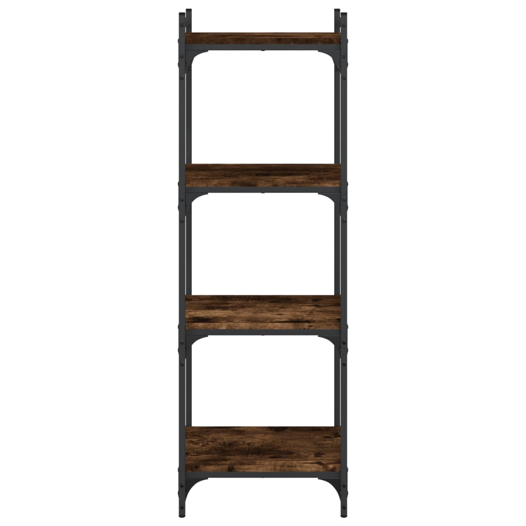 Bookcase 4 shelves smoked oak 40x30x120 cm wood material